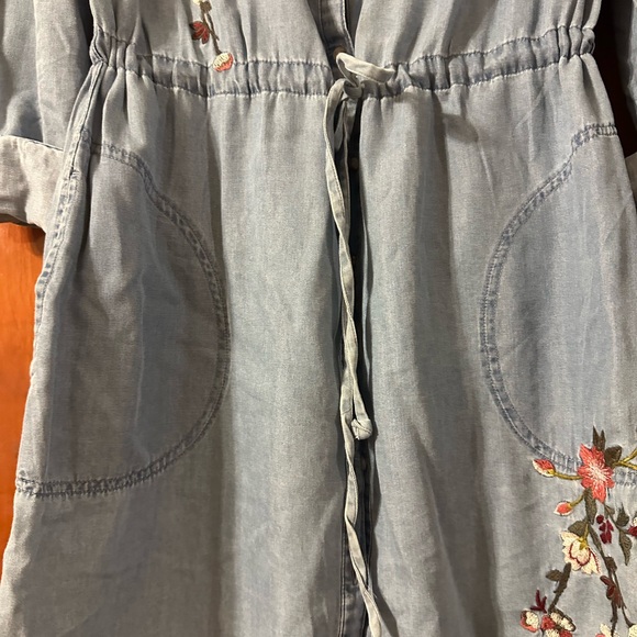 Embroidered Denim Shirt Dress - Picture 5 of 6
